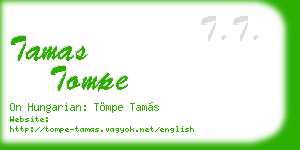 tamas tompe business card